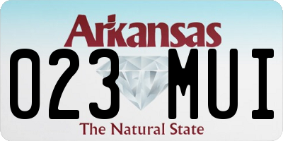 AR license plate 023MUI