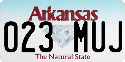 AR license plate 023MUJ