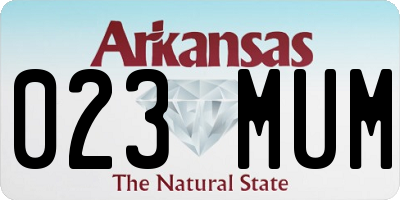 AR license plate 023MUM