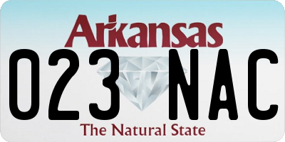 AR license plate 023NAC