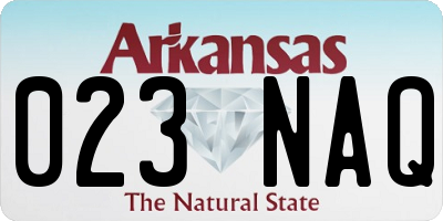 AR license plate 023NAQ