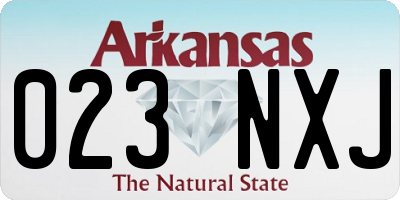 AR license plate 023NXJ