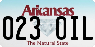 AR license plate 023OIL