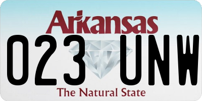 AR license plate 023UNW