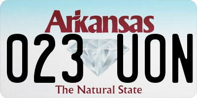 AR license plate 023UON