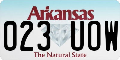 AR license plate 023UOW