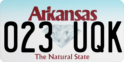 AR license plate 023UQK