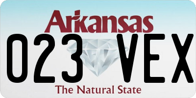 AR license plate 023VEX