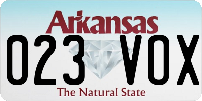 AR license plate 023VOX