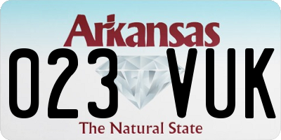 AR license plate 023VUK