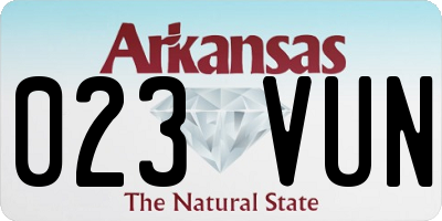 AR license plate 023VUN