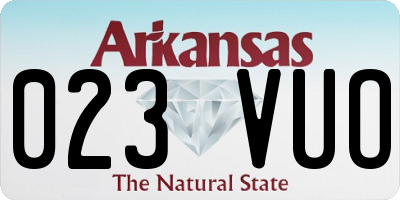 AR license plate 023VUO