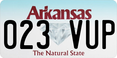 AR license plate 023VUP