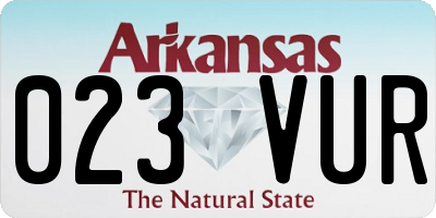 AR license plate 023VUR