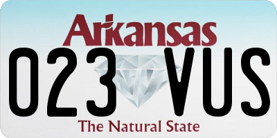 AR license plate 023VUS