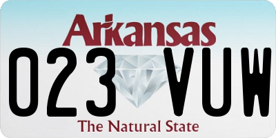 AR license plate 023VUW