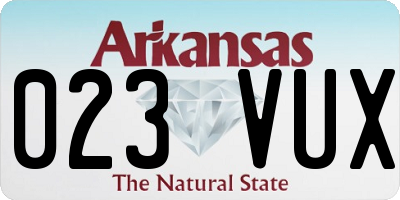 AR license plate 023VUX