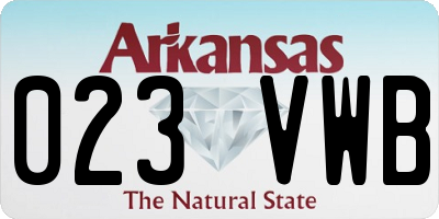 AR license plate 023VWB