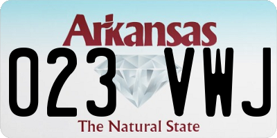 AR license plate 023VWJ