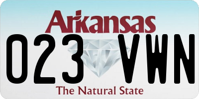 AR license plate 023VWN