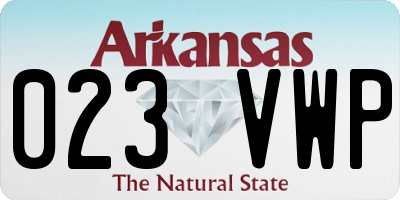 AR license plate 023VWP