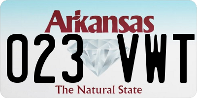 AR license plate 023VWT