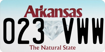 AR license plate 023VWW