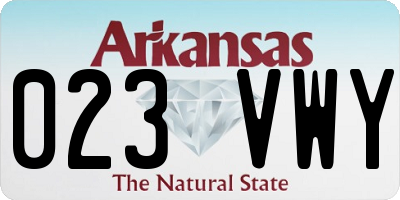 AR license plate 023VWY