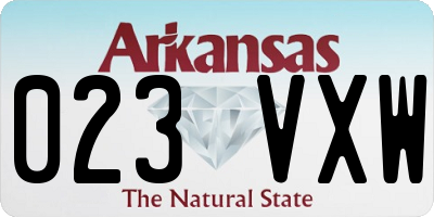 AR license plate 023VXW
