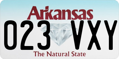 AR license plate 023VXY