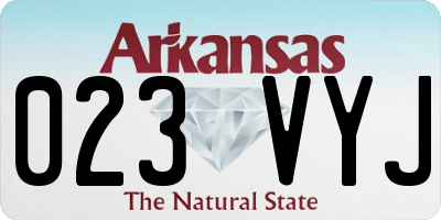 AR license plate 023VYJ