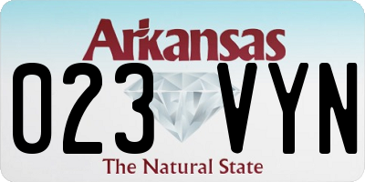 AR license plate 023VYN