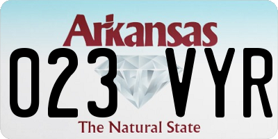 AR license plate 023VYR