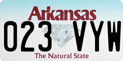 AR license plate 023VYW