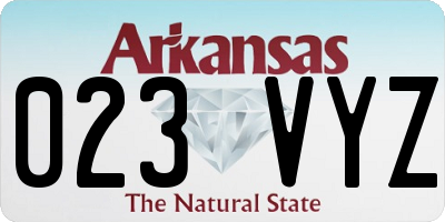 AR license plate 023VYZ