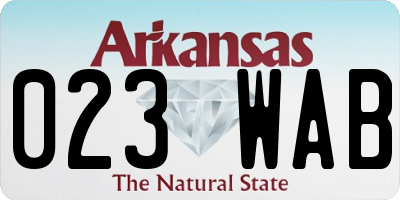 AR license plate 023WAB