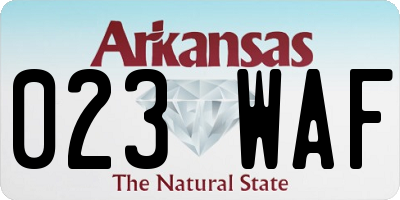 AR license plate 023WAF