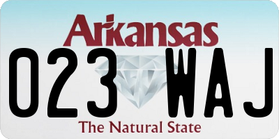 AR license plate 023WAJ