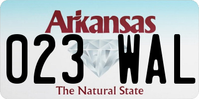 AR license plate 023WAL