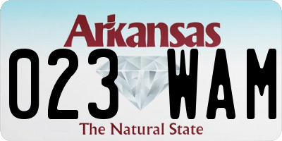 AR license plate 023WAM
