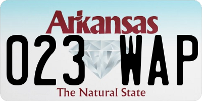 AR license plate 023WAP