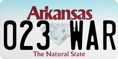 AR license plate 023WAR