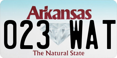 AR license plate 023WAT