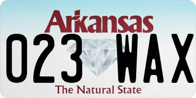 AR license plate 023WAX