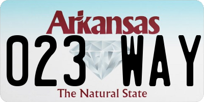 AR license plate 023WAY