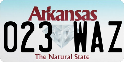 AR license plate 023WAZ