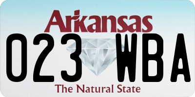 AR license plate 023WBA