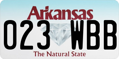 AR license plate 023WBB