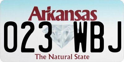 AR license plate 023WBJ