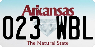 AR license plate 023WBL